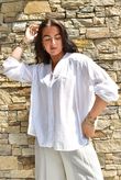 Shayle Indian Cotton Smock Shirt White